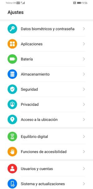 Para activar su bloqueo de pantalla, vaya al menú Ajustes y seleccione Datos biométricos y contraseña