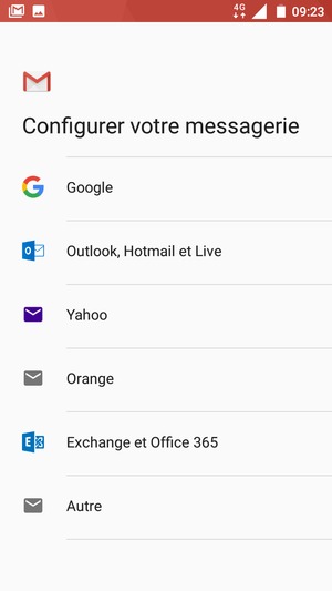 Sélectionnez Exchange et Office 365