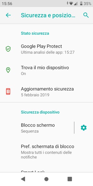 Il tuo telefono è ora protetto dal blocco schermo