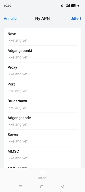 Indtast internet-oplysninger
