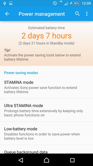 Select STAMINA mode