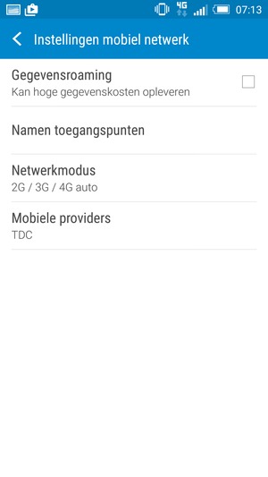 Om van netwerk te wisselen in geval van netwerkproblemen, selecteert u Mobiele providers