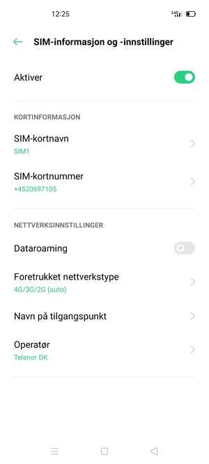 For å bytte nettverk hvis det oppstår nettverksproblemer, velg Operatør
