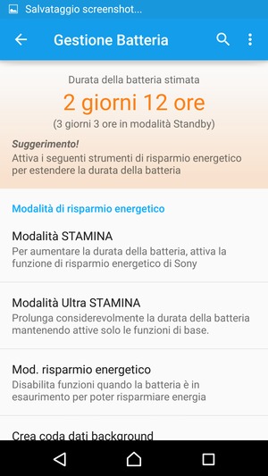 Seleziona Modalità STAMINA