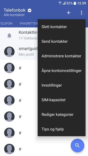 Velg Administrere kontakter