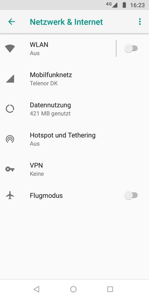 Wählen Sie Mobilfunknetz