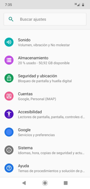 Desplácese y seleccione Sistema