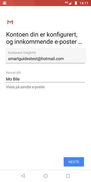 Gi kontoen din et navn, og skriv inn navnet ditt. Velg NESTE
