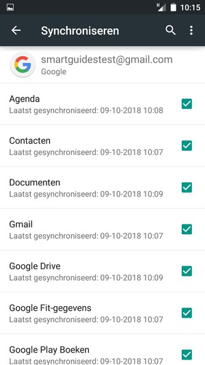 Vink alle selectievakjes aan