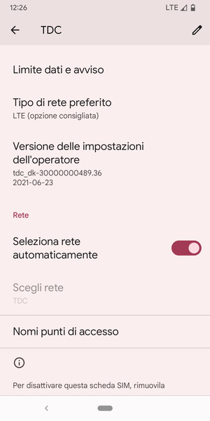 Scorri e seleziona Nomi punti di accesso