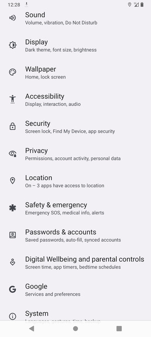 Scroll to and select Location