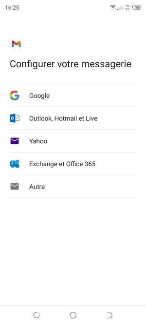 Sélectionnez Google