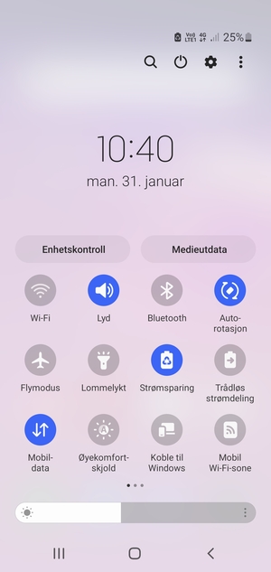 Slå på Strømsparing