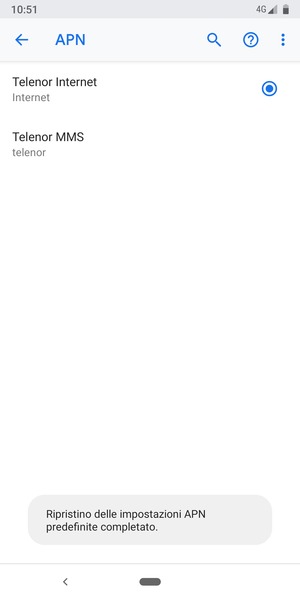 Seleziona il tasto Menu