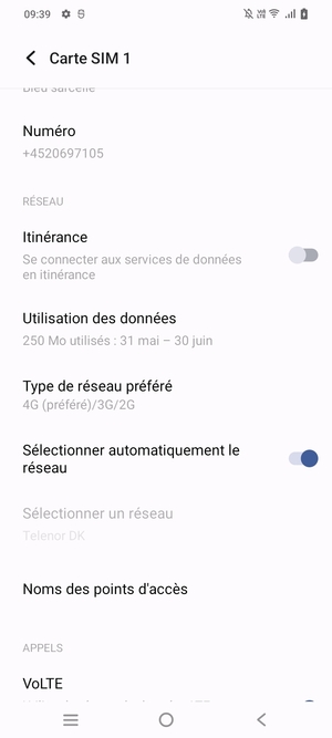 Faites défiler et sélectionnez Noms des points d'accès