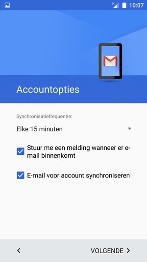 Selecteer VOLGENDE