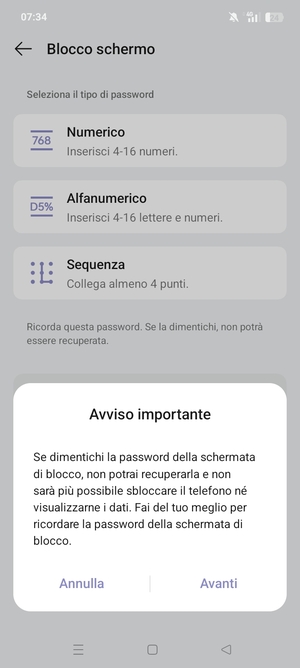 Seleziona Avanti
