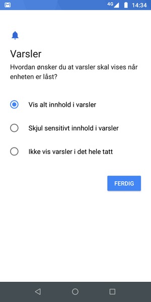 Velg ønsket alternativ og velg FERDIG