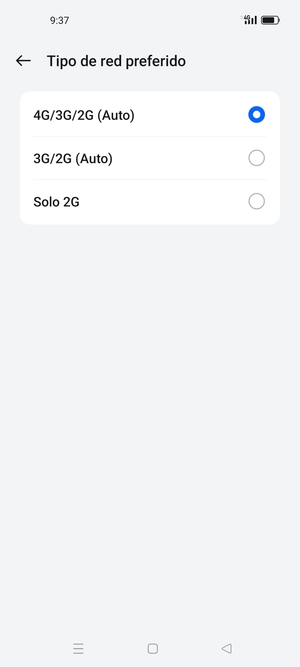 Seleccione la opción deseada