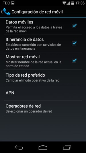 Activar o desactivar Itinerancia de datos