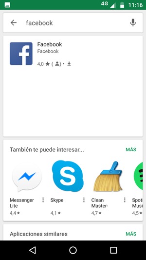 Seleccione la aplicación