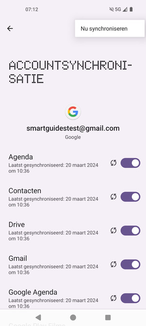 Selecteer Nu synchroniseren