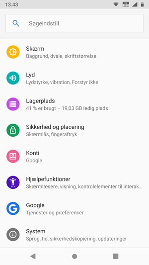 Scroll til og vælg System