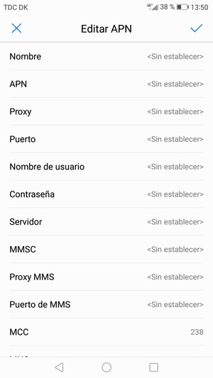 Introduzca la información de Internet