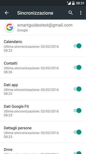 Seleziona il tasto Menu