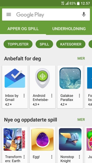 Velg søkefelt