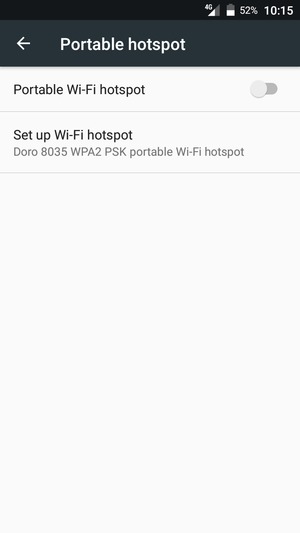 Turn on Portable Wi-Fi hotspot