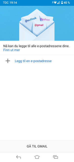 Velg Legg til en e-postadresse