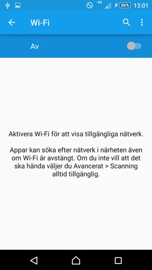 Aktivera Wi-Fi