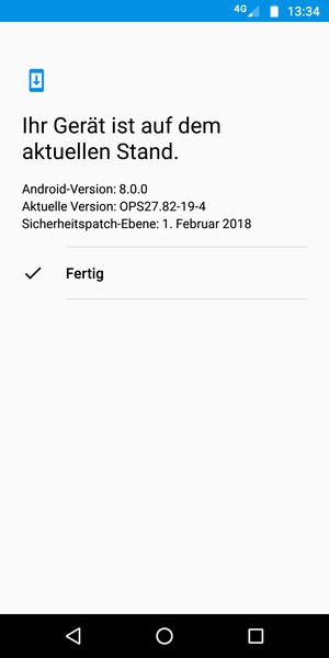 Falls Ihr Handy aktualisiert ist, wählen Sie Fertig