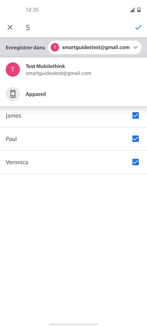 Sélectionnez votre compte Google