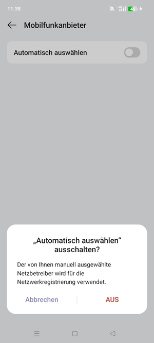 Wählen Sie AUS