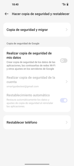 Active Realizar copia de seguridad de mis datos