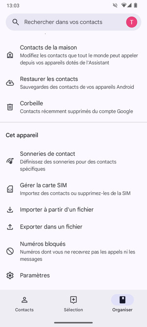 Faites défiler et sélectionnez Gérer la carte SIM