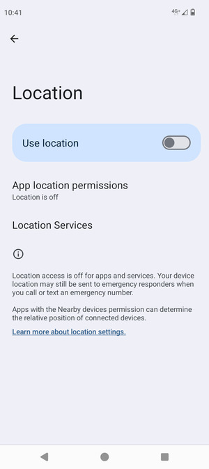 Turn off Use location