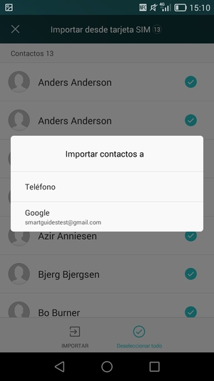 Seleccione su cuenta Google