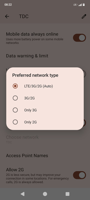 Select your preferred option