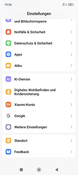 Scrollen Sie und wählen Sie Weitere Einstellungen