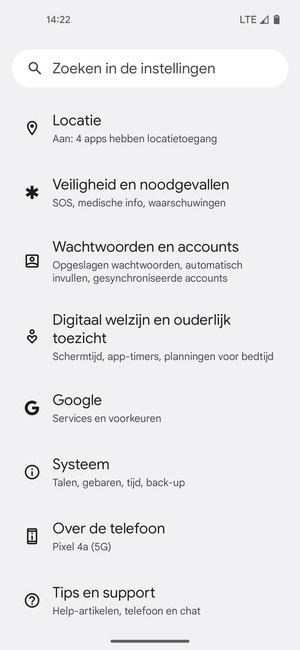 Scroll naar en selecteer Systeem