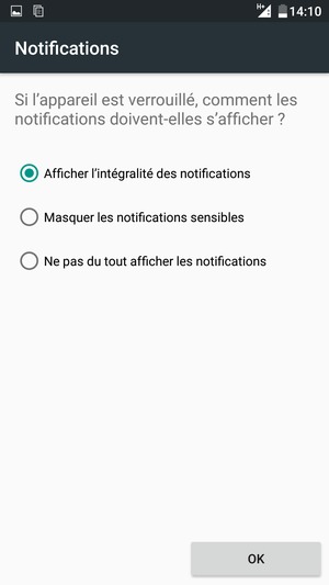 Sélectionnez votre option préférée et sélectionnez OK