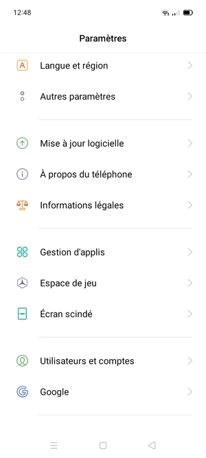 Faites défiler et sélectionnez Mise à jour logicielle