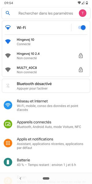 Vous êtes maintenant connecté au réseau Wi-Fi