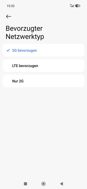 Wählen Sie die gewünschte Option