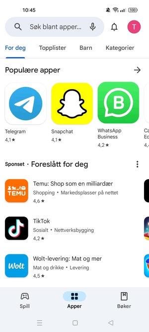 Velg søkefelt