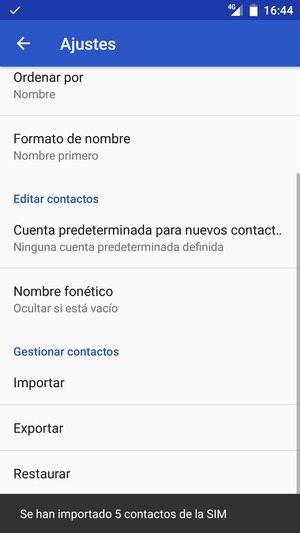 Sus contactos se guardarán en su HTC