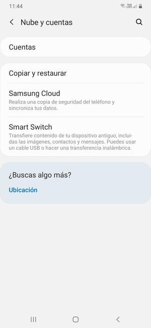 Seleccione Cuentas
